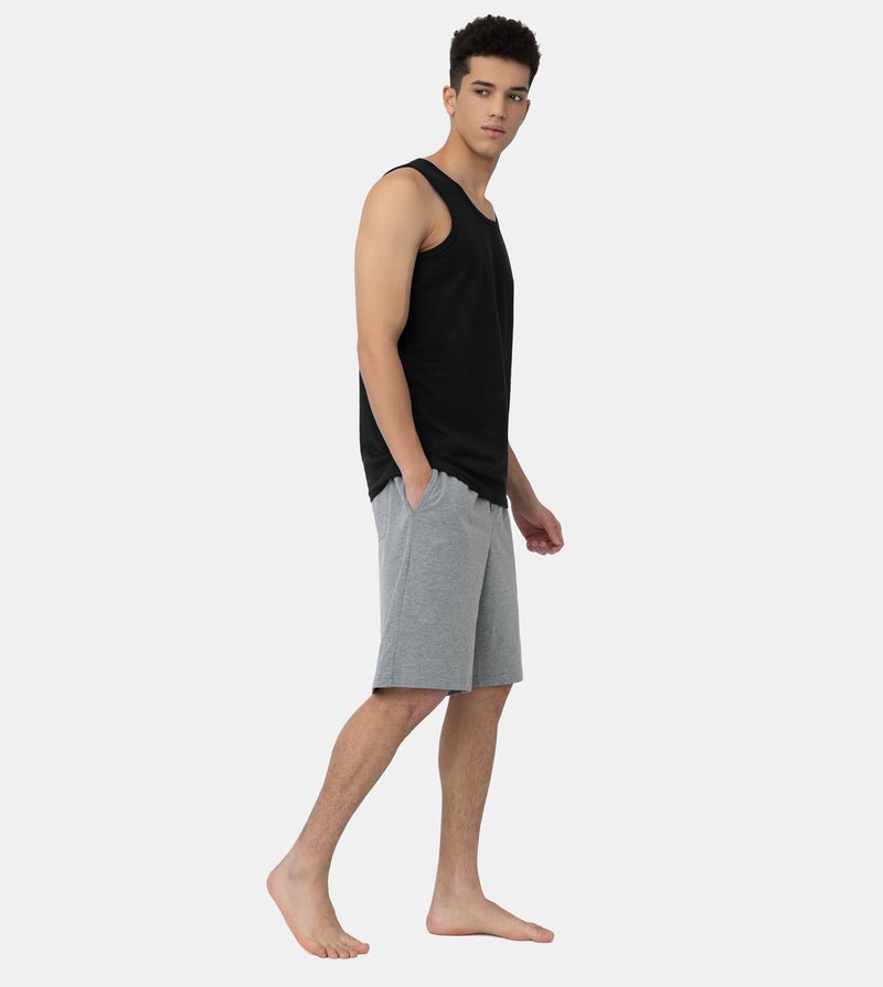 LAPASA Men's 100% Cotton Tank Top Ultra Soft Sleeveless Crewneck Breathable A-Shirts Basic Solid Undershirts Vest 4 Pack M36 XX-Large Black, White, Navy, Heather Grey - Image 3